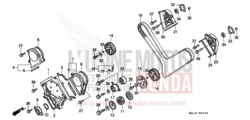 FRONT COVER/TIMING BELT ST1100W de 1998